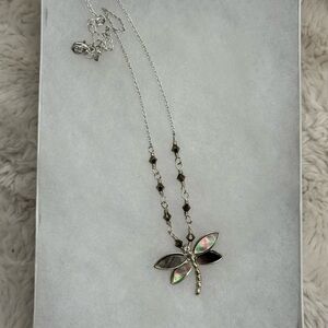 Abalone Dragonfly Pendant Necklace